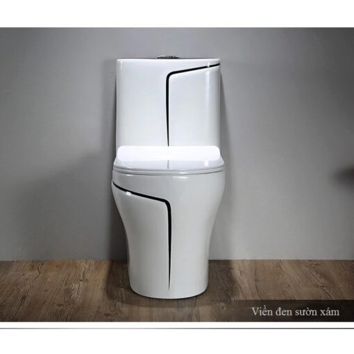 Bàn cầu 1 khối viền đen BTO - 1002