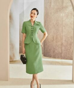 SET VEST CỔ ĐỨNG
