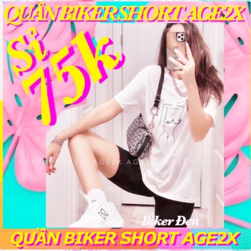 Quần biker short nữ AGE2X chính hãng, chuyên SỈ hàng có sẵn SLL, quần biker short, legging lửng có túi thật, hơn 10 màu