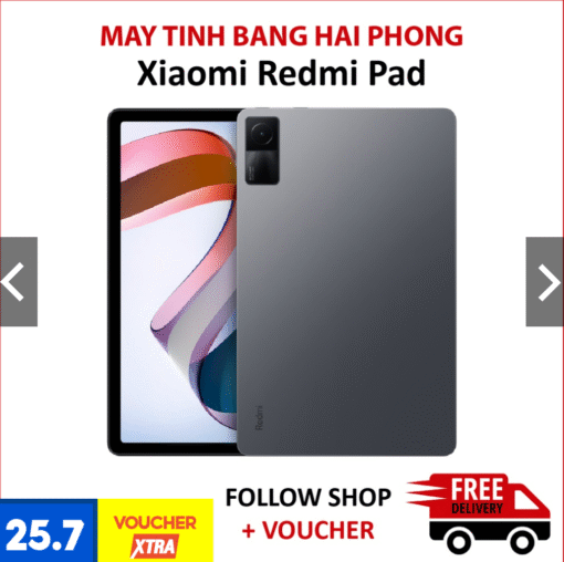 Máy tính bảng Xiaomi Redmi Pad Fullbox,rom quốc tế RAM 6/128GB màn hình khủng 90Hz pin trâu giá rẻ (Wifi)