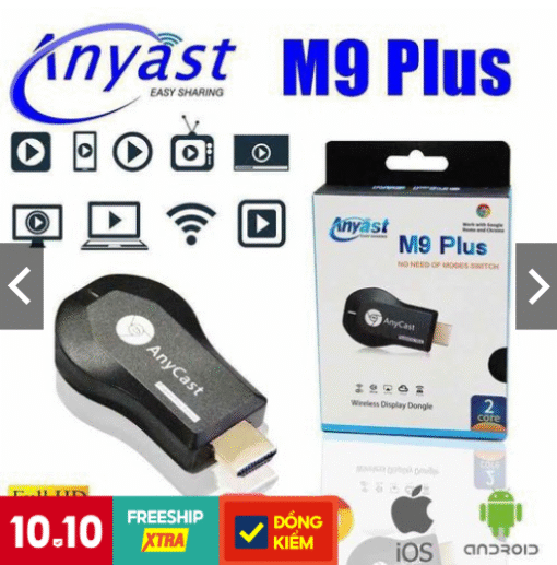HDMI Không Dây ANYCAST M9 Plus 2022 - Tốc Độ Kết Nối Siêu Nhanh (Dùng cho android/IOS)