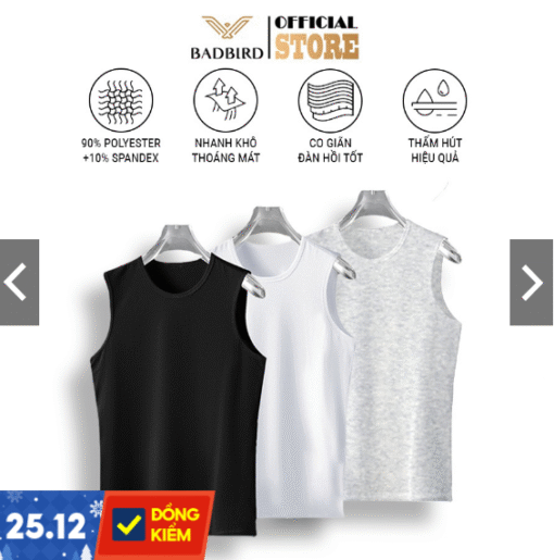 Áo thun ba lỗ thể thao nam thương hiệu BADBIRD, kiểu dáng sát nách tanktop - Tự hào thương hiệu Việt Nam